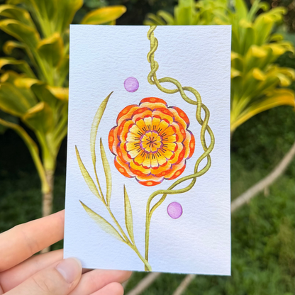 Marigold (Cempasúchil) Watercolor Print