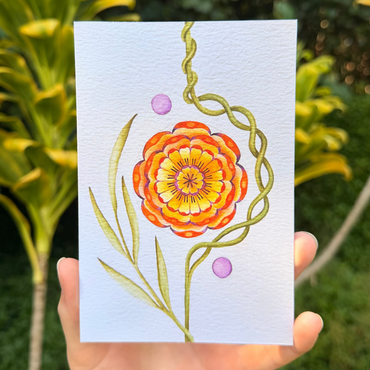 Marigold (Cempasúchil) Watercolor Print