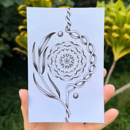 Marigold (Cempasúchil) Stippled B&W Print