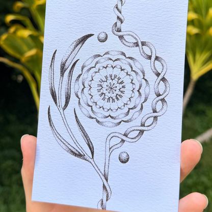 Marigold (Cempasúchil) Stippled B&W Print