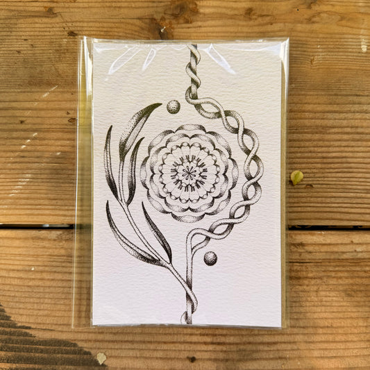 Marigold (Cempasúchil) Stippled B&W Print