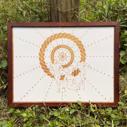 "Brotherhood" Original Gold Painting (Framed)